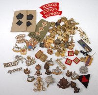 Lot 555 - A large collection of cap badges, insignia and...
