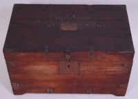 Lot 556 - A 19th century teak and iron bound campaign...