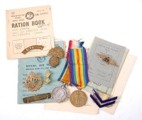 Lot 445 - A WW I British War and Victory duo, naming GS -...