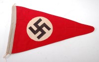 Lot 459 - A German N.S.D.A.P. double sided pennant...