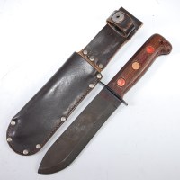 Lot 508 - An unmarked Bowie style knife, having an 18cm...
