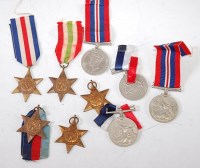 Lot 510 - A collection of nine WW II medals to include...