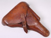 Lot 306 - A WW I German brown leather P08 Luger pistol...