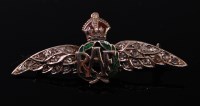 Lot 417 - An R.A.F. 9ct white gold, enamelled and...