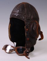 Lot 430 - A WW II R.A.F. B type brown leather flying...