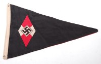 Lot 449 - A German Hitler Youth double sided pennant, 30cm.