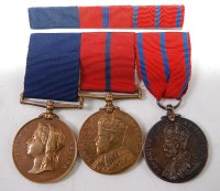 Lot 488 - A set of three Metropolitan Police medals to...