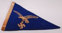 Lot 411 - A German Luftwaffe double sided pennant having...