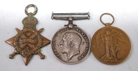 Lot 520 - A WW I 1914-15 Star, British War and Victory...