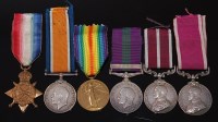 Lot 527 - A Geo. V. group of six medals to include WW I...
