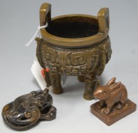 Lot 324 - A modern Chinese style bronze censer of...