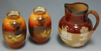 Lot 243 - A pair of Royal Doulton porcelain vases, each...
