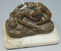 Lot 254 - A reproductoin bronzed metal erotic sculpture,...