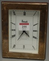 Lot 255 - A modern silver mounted mantel clock for...