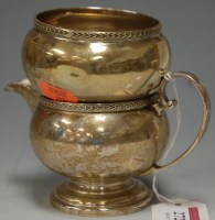 Lot 272 - A silver pedestal cream jug with matching...