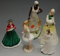 Lot 31 - Five various Royal Doulton figurines to...