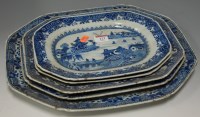 Lot 123 - *An 18th century Chinese blue & white meat...