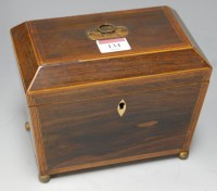 Lot 134 - *A late Regency rosewood and crossbanded tea...