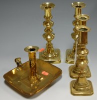 Lot 8 - A pair of 19th century turned brass...