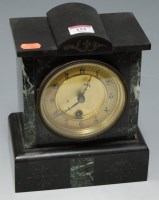 Lot 151 - An Edwardian black slate and marble cased...