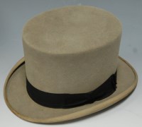 Lot 154 - An Edwardian grey top hat bearing a label for...