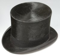 Lot 156 - A 19th century brushed velvet top hat bearing...