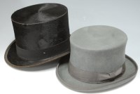 Lot 158 - An early 20th century brushed velvet top hat...