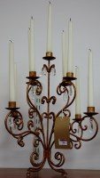 Lot 26 - A reproduction gold painted seven sconce table...