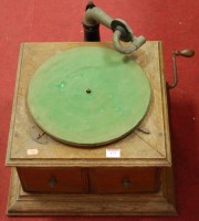 Lot 175 - An early 20th century HMV oak cased table top...