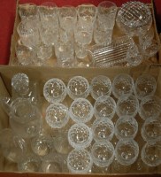 Lot 183 - Two boxes of assorted cut and other glassware...