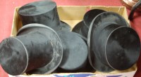 Lot 184 - An early 20th century brushed velvet top hat...