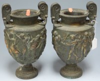 Lot 202 - A pair of 19th century bronze twin handled...