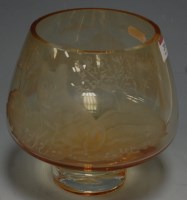 Lot 205 - A Caithness amber glass bowl designed by NJ...