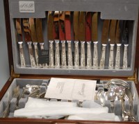 Lot 294 - A modern silver plated three light candelabrum;...