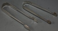 Lot 369 - Two pairs of George IV silver sugar tongs