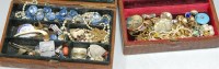 Lot 373 - *Two leather clad jewellery boxes and contents,...
