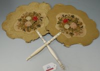 Lot 116 - *A pair of Regency silk and embroidered hand...