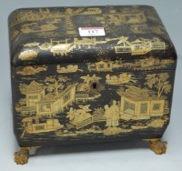 Lot 117 - *A late 19th century Chinese black lacquered...