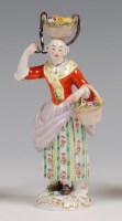 Lot 3071 - A Meissen porcelain figure 'The Flower Seller',...