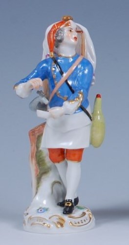 Lot 3084 - A Meissen porcelain figure 'The Wine Seller',...
