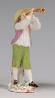 Lot 3092 - A Meissen porcelain figure 'Boy with Horn',...
