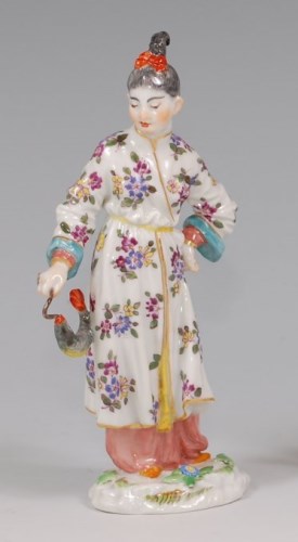 Lot 3115 - A Meissen porcelain figure of a Mandarin, in...