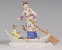 Lot 3116 - A Meissen porcelain group of a Mandarin woman...