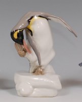 Lot 3118 - A modern Meissen porcelain penguin preening...