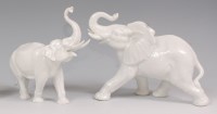 Lot 3121 - A Meissen porcelain blanc-de-chine elephant,...