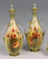 Lot 3130 - A pair of Royal Worcester porcelain twin...