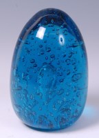 Lot 3156 - A large Victorian blue glass end-of-day weight,...
