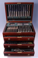 Lot 3167 - A Victorian part canteen of silver cutlery, in...