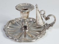 Lot 3182 - A George VI silver chamberstick, of shaped...