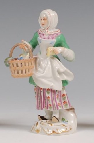 Lot 3076 - A Meissen porcelain figure 'The Pretzel Seller'...